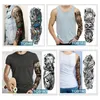 Tatouages ​​temporaires Slevelle de bras complet pour hommes femmes réalistes faux tatoos warrior lion Tiger fleur tatoo autocollant noir totem yzl9 230812