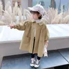 Jackets Spring Autumn Girls Kids Trench Coats Jackets confortáveis ​​Roupos de bebê fofos Casa longa Crianças sobretocas roupas R230812