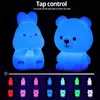 2023 Новый 1pc Kids Night Light милый кролик и медведь мини -силиконовый декор для спальни.