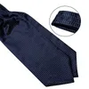 Coules de cou Luxury Men de luxe vintage Paisley Floral Floral Formal Cravat Ascot Tie Self British Style Gentleman Silk Tie set pour le mariage Party Dibangu 230811