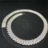 Hip Hop Cool Nouveau micro Mosang 12 mm 14 mm 15 mm Collier de chaîne cubaine Vvs Sier Mosang Mai Ah Mi Cuban chaîne