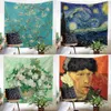 Tapestries Tapestry Wall Rug Van Gogh Painting Tapestry Wall Hanging Print Banner Flag Blanket Wall Covering Home Decor R230812