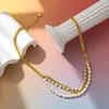 Choker Design Naturally Pearl Chain Three-layer Necklace For Women Hip Hop Beaded Collares Party Jewelry Gifts