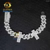 مصمم المجوهرات الهيب هوب المثلجة VVS Moissanite Cuban Link Chain Necklace 925 Sterling Silver Bracelet