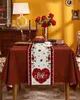 Стол -бегун День Святого Валентина любовь Сердце Розовое столик бегун Свадебные украшения домашняя кухня столовая столовая ткани для вечеринки декор вечера 230811