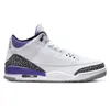 Box Jumpman 3S 농구화 3 화이트 시멘트 팔로미노 자정 자정 해군 Hugo Fire Red Wizards Dark Iris Cool Grey UNC 스포츠 트레이너 스니커 36-47