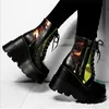 Buty Damies Platform Boots Designer Goth Cool Motorcile Buty buty punk Street Zipper Black Ladies Buty kowbojskie buty dla kobiet 230811