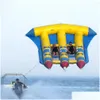Aufblasbare Schwimmrohre 4x aufregende Wassersportspiele fliegende Fischboot Hartschleppbare Fliegenfische für Kinder und ADTs mit Pumpe Dr. DHCQE