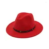 Berets Ladies Woolen Trilby Hat Weet Panama Fedora Jazz Sun Style Стиль с черной поясной группой для женщины кепку 11 Цвета GH-492