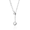 New Sweater Chain Premium Women's Natural Pearl Necklace 925 Sterling Silver Simple Temperament Love Pendant Versatile