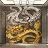 Wallpapers Custom Chinese stijl 3D reliëfdragon po voor luxe huisdecorel el restaurant ingang gangpad muurschildering wallpaper