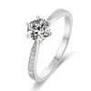 Bague de mariage en argent Sterling 925 Moissanite 3CT de haute qualité, bijoux ronds classiques pour dames plaqués diamant