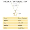 Colliers de pendentif Collier de lettre initiale avec pour les femmes Fashion Simple Gold plaquée en laiton Clavicule Chaîne de cou Bijoux