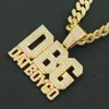 Hip-Hop-Männer Rapper Diamant Anhänger Halskette glänzender DBG Boy Go Letters Anhänger Micro-Inset Zirkon Schmucknacht Club Accessoire Pullover Collarbone Cuban Chain 1686