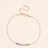 Strand Vlen Boho Morse Code Armband Miyuki Glass Seed Pärlor Färgglada armband Justerbara läckra stapelbara smycken Pulseras Mujer Gift
