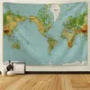 Tapestries World Map Tapestry High-Definition Map Fabric Wall Hanging Decor Watercolor Map Table Cover for Home Decor R230812