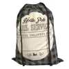 Buffalo Plaid Canvas Santa Sacks 50*70cm Christmas Christmas Papai Noel Bolsa de Bolsa de Pacotes de Bolsa de Embalagem Dom-C23-75