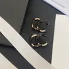 Marka Tasarımcıları Çift Harfli Saplama 18K Altın Kaplama Paslanmaz Çelik Geometrik Kadın Kristal Rhinestone Küpe Düğün Jewerlry