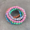 Bracelets de charme Polímero Bracelete de argila Mulheres jóias Vinil Heishi Discos Summer praia Africana pulseras elástica feita à mão elástica