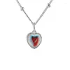 Collane a sospensione Simple Coloted Love Moonstone Collana Personalità femminile Collar in acciaio inossidabile Gioielli