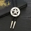 Nekbanden vintage bolo stropdas voor vrouw vrouwen handgemaakte westerse kunst Indian legering nakeling Silvr Star Pentagram 230811