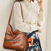 أكياس مسائية Big Bag Women 2023 Soft Leather Extra Counter Counte اثنين