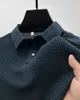 Herrpolos märke kläder sommaren mäns lop-up ihålig kortärmad polo skjorta is silke andningsbar affär mode golf t-shirt man 4xl 230812