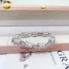 Designer Jewelry New Arrivals Hip Hop Baguette Link ghiacciato 925 Silver VVS Moissanite Bracciale Men Catena di collegamento cubano