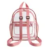スクールバッグのバックパック透明な防水PVCバッグ女性ファッションカレッジの生徒透明バッグ大きなソリッドクリアバックパック230811