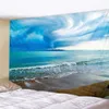 タペストリー青い空と白い雲タペストリー天然風景の壁吊り背景布ホームリビングルーム装飾ヨガビーチマットR230812
