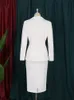 Women's Two Piece Pants Plus Size Blazer Suit White Blazers and High Waist Skirt Sets Office Lady Work Business Skirts Suit 3XL 2023 230811