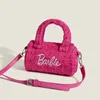 Bolsa de noite travesseiro de moda Kawaii Bolsa de acessórios rosa Nicho preto design de fragrâncias cilíndricas para meninas presentes 230812