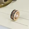 Diamond black glue Europe and the United States neutral fashion personality the titanium steel ring 18 k rose gold