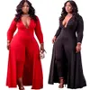 Kvinnors jumpsuits Rompers Jumpsuit Women 5xl Plus Size Outfit BodyCon Off Shoulder Ribbing Office Lady Bodysuit Wholesale Drop 230811