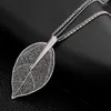 Pendant Necklaces Fashion Rose Gold Color Necklace For Women & Pendants Sweater Chain Big Leaves Statement Jewelry Gift
