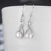 S925 Sterling Silver Geometric Freshwater Pearl Earring Halsband Set Women's Light Luxury Fashion Collone Chain Jewelry