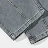 Men's Jeans Male Mens Vintage High Street Washed Old Elastic Waist Tether Pant Vertical Tube Casual Denim Pants For Men Vaqueros