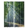 Curtain Forest Pattern Digital Imprimer Blackout Polyester Tissu pour chambre à coucher