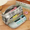 Bolsas de armazenamento Bolsa de lápis portátil portátil de papelaria simples de grande capacidade Kawaii School Pen Supplies estudantes 2023