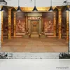 Tapisserier Ancient Egyptian Building Tapestry Wall Hanging Printing Retro Hippie Mural Madrass Bedroom Home Decor R230812