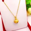 Pendant Necklaces Vietnam Hard Gold Bell Transfer Bead Necklace Female 24K Plated Imitation Fine Clavicle Chain Does Not Fade