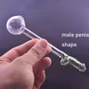 Newest Male Penis Design High Quality Hookahs Pyrex Quartz Glass Oil Burner Pipe Clear Tube Thick Smoking Hand Tobacco Dry Herb Cigarette Pipe