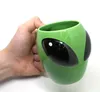 3D Alien Mug Ceramic Cup Cartoon Novelty Cool Mysterious UFO Shaped Conspicuous Coffee Tea Mugs Christmas Birthday Party Favor 400ml