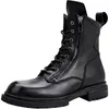 Boots Luxury Design Men Motorcycle Véritine en cuir en cuir Vérif de combat extérieur Chaussures de travail Military Botas 6c 230811