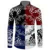 Casual shirts voor heren 2021 Autumn Men Slim Bloemen Print Lange mouw Button Shirt Bandana Design Big Size 6xl261D