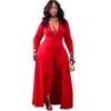 Kvinnors jumpsuits Rompers Jumpsuit Women 5xl Plus Size Outfit BodyCon Off Shoulder Ribbing Office Lady Bodysuit Wholesale Drop 230811