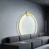 Wandlampenkreis Hintergrund Dekor Lichter moderne Einfachheit Kunst Design Runde LED -LED für Wohnzimmersofa Ringlampen