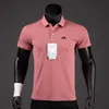 Herrpolos sommargolfskjortor män casual polo skjortor korta ärmar sommar andas snabb torr j lindeberg golf slitage sport t shirt 230812