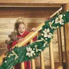 Dekorative Blumen 1,8 m Weihnachten Rattan Girlande mit LED-Leuchten Wandhängende Kiefernkegelkranz handgefertigter DIY Weihnachts-Ornament