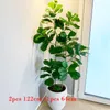 Faux Floral Greenery Large Artificial Banyan Tree Branch Green Tropical Ficus Fake Banyan Tree Plastic Leaves Simulation Tree For Home Garden Decor 230812